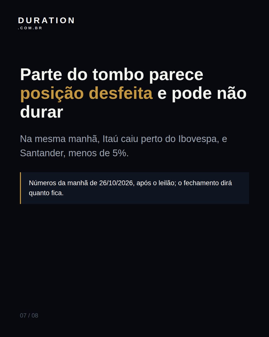 Slide 7 de 8: Parte do tombo parece posição desfeita e pode não durar
