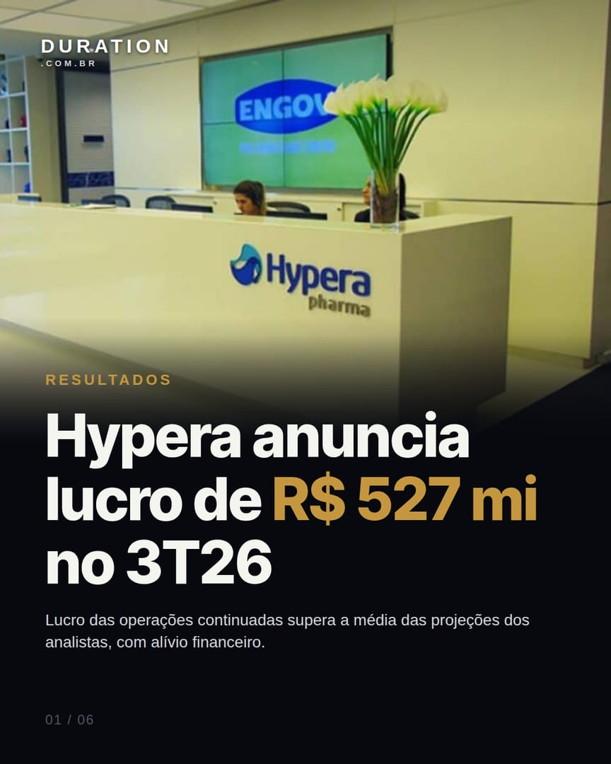 Slide 1 de 6: Hypera anuncia lucro de R$ 527 mi no 3T26