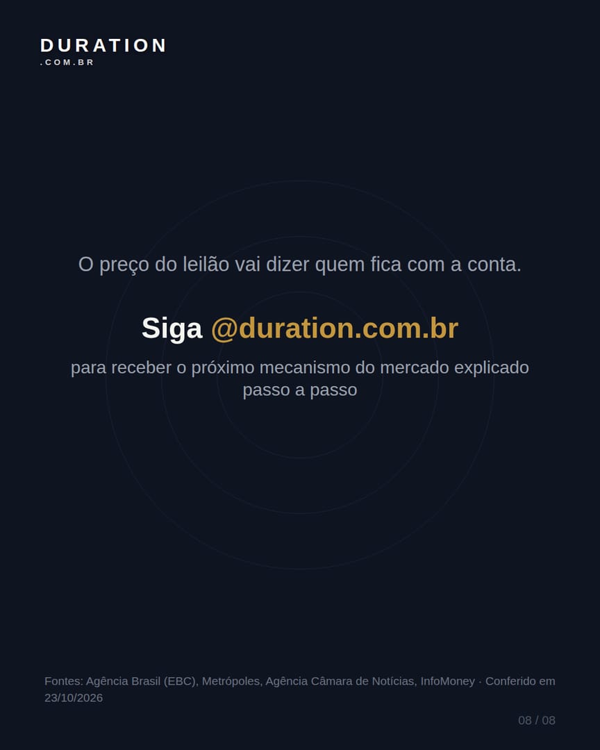 Slide 8 de 8: O preço do leilão vai dizer quem fica com a conta.