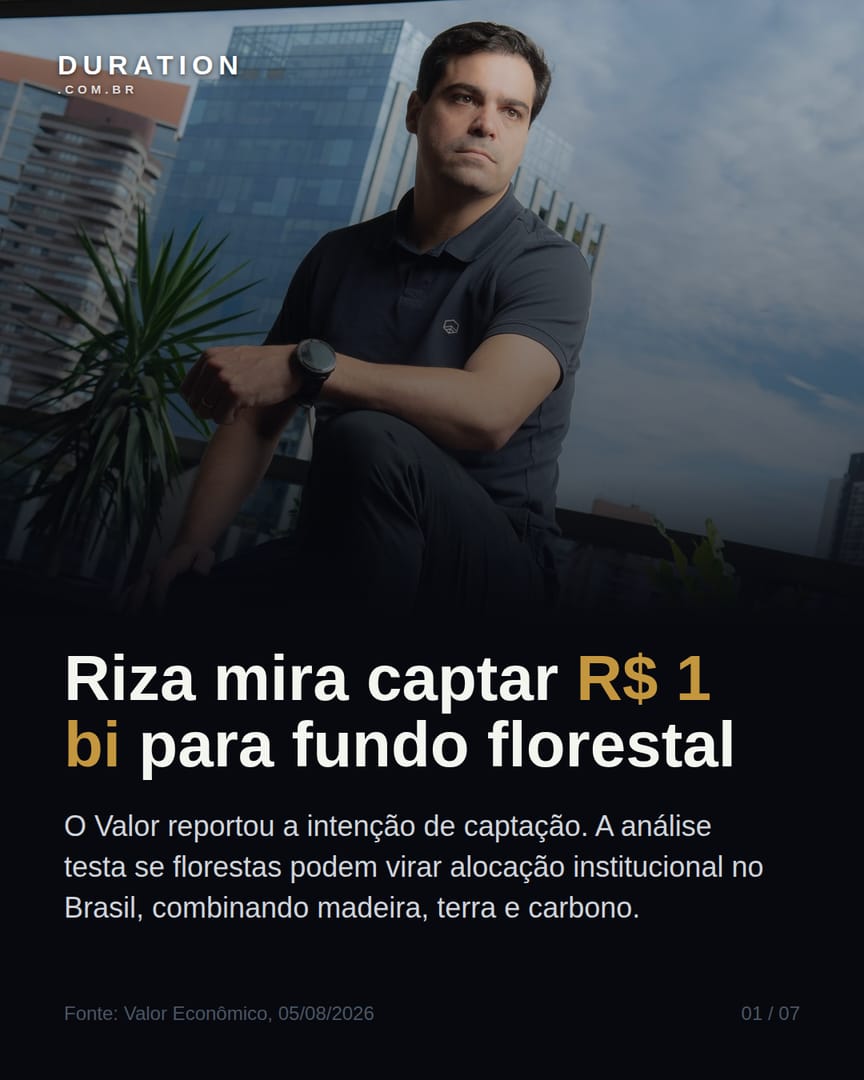Slide 1 de 7: Riza mira captar R$ 1 bi para fundo florestal