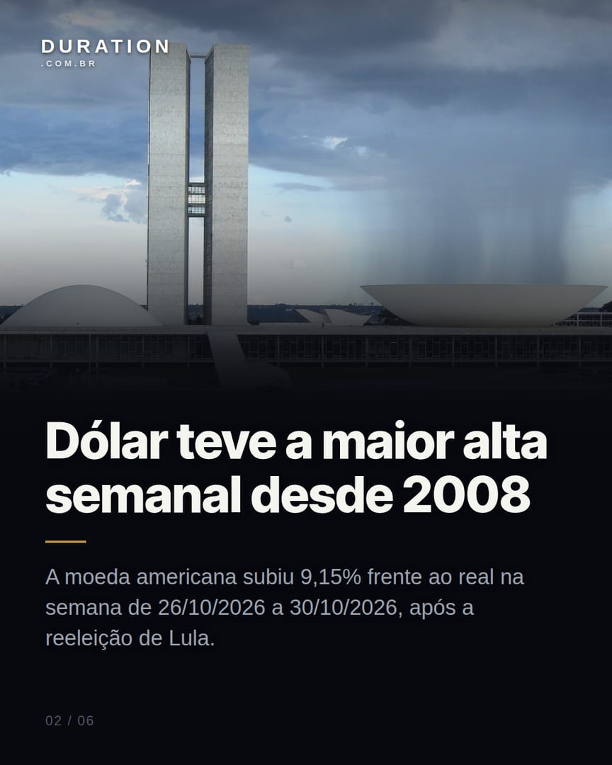 Slide 2 de 6: Dólar teve a maior alta semanal desde 2008