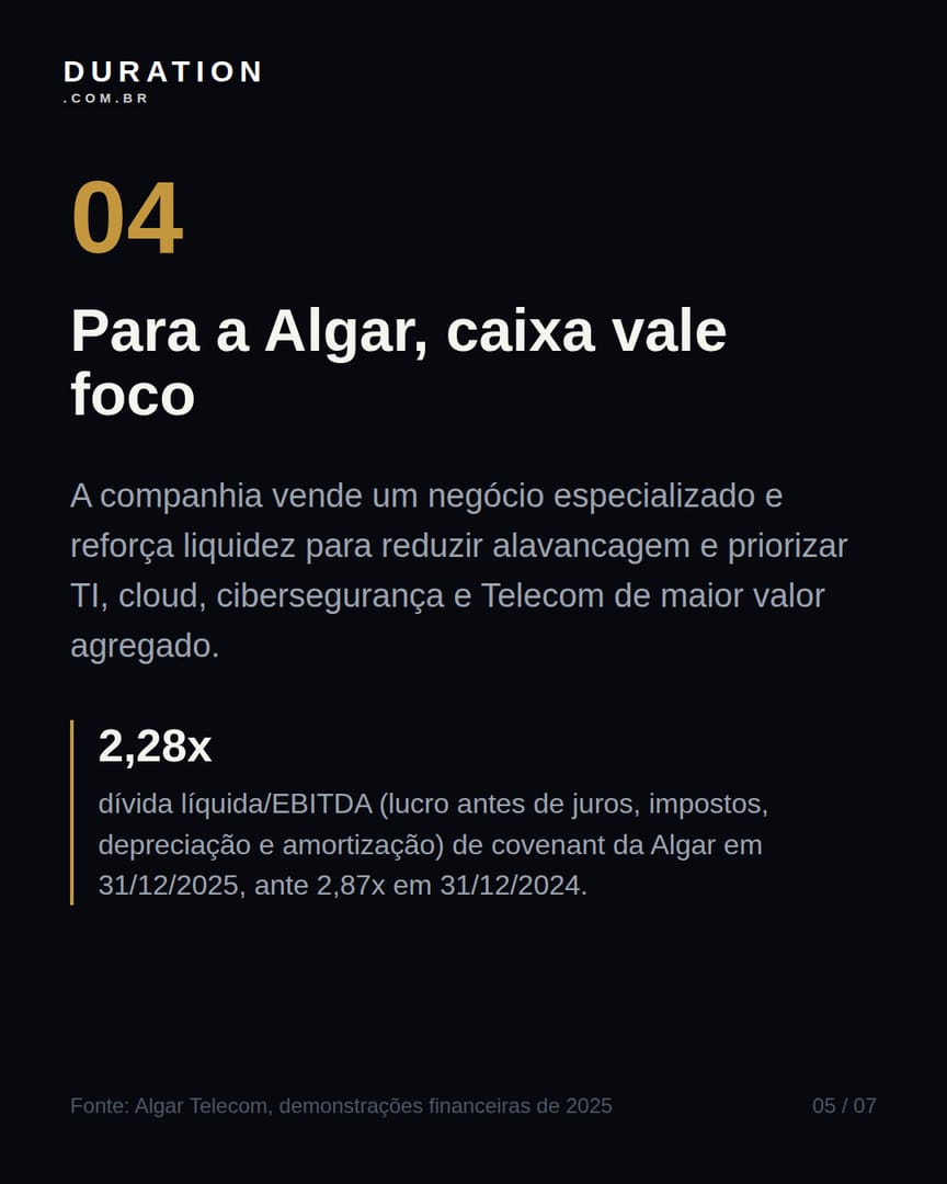 Slide 5 de 7: Para a Algar, caixa vale foco