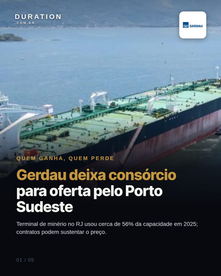 Slide 1 de 5: Gerdau deixa consórcio para oferta pelo Porto Sudeste