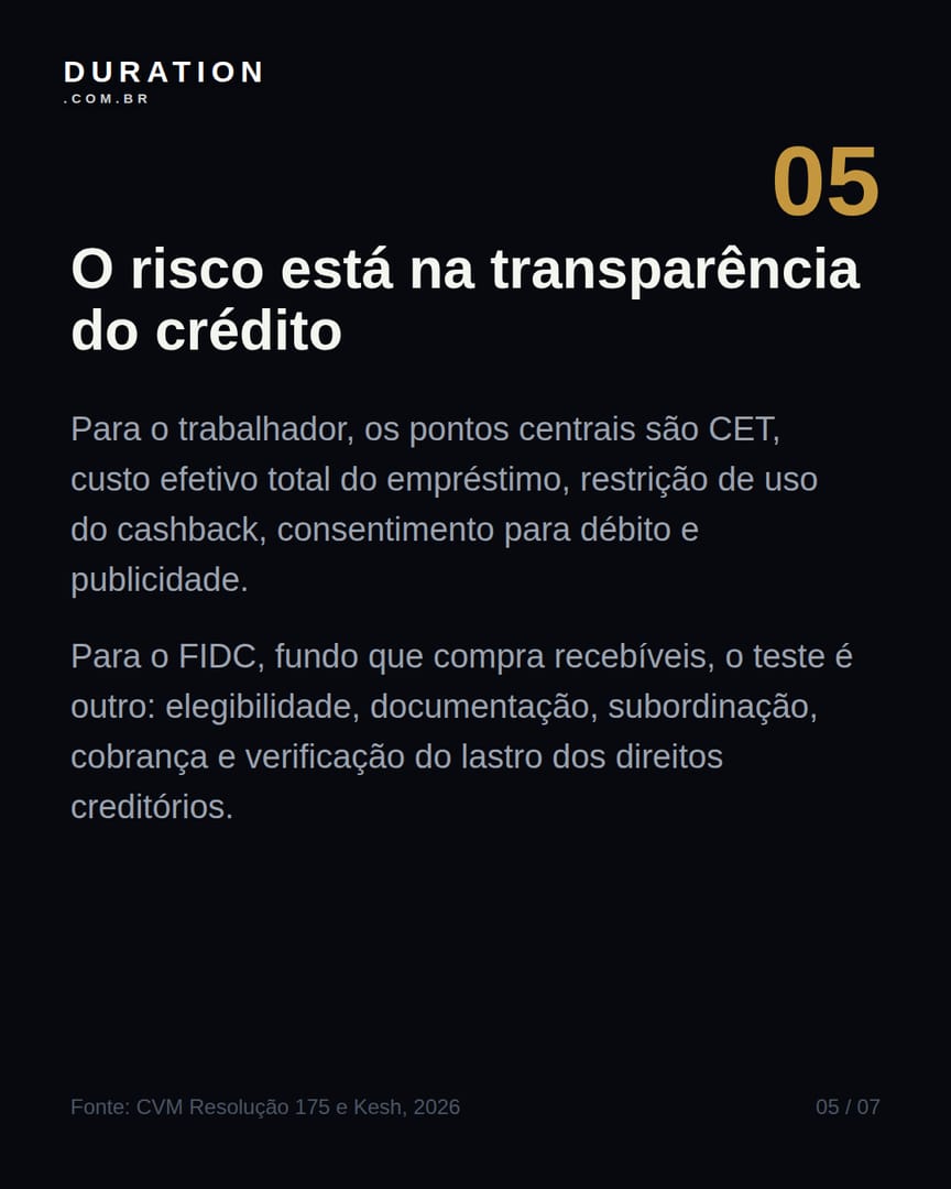 Slide 5 de 7: O risco está na transparência do crédito