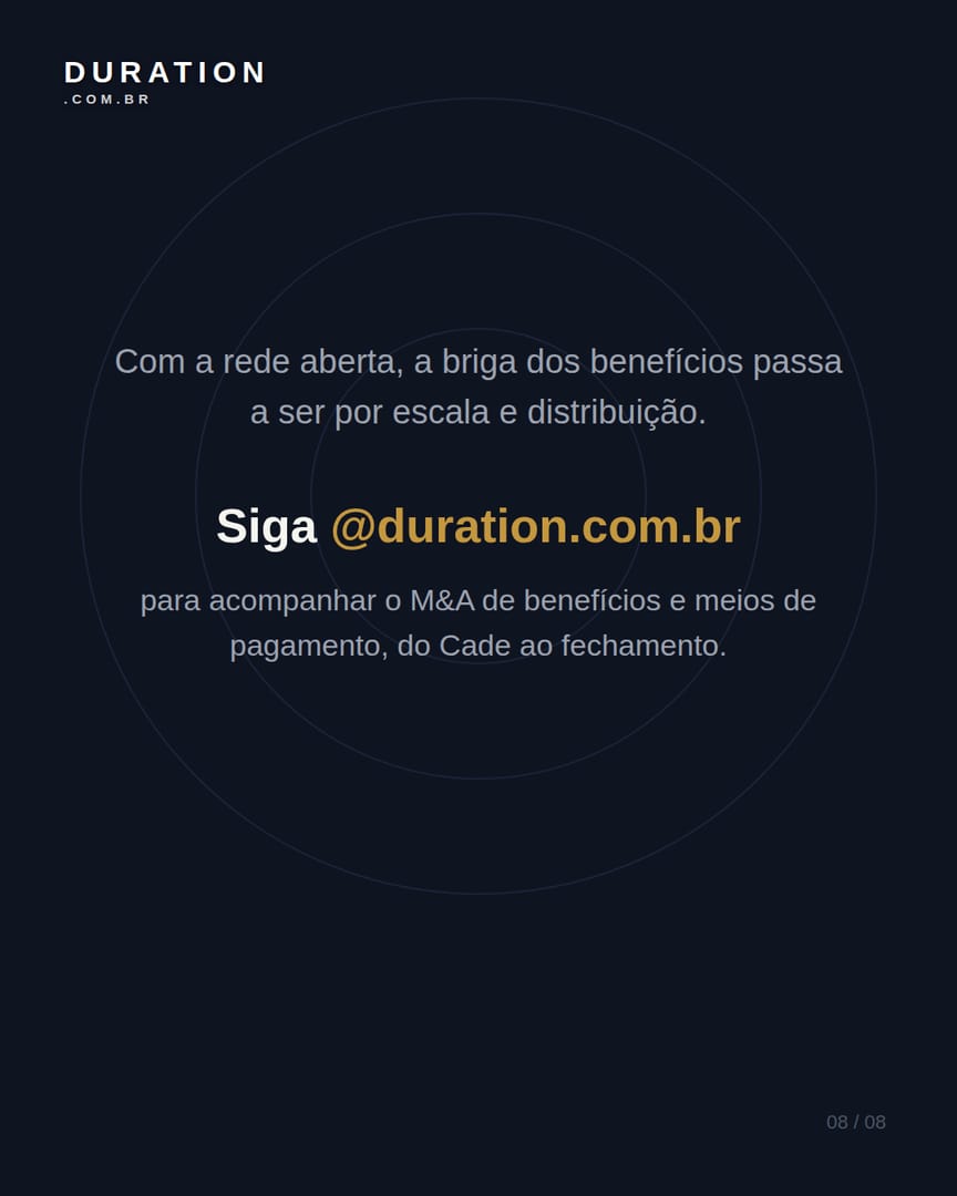 Slide 8 de 8: Com a rede aberta, a briga dos benefícios passa a ser por escala e distribuição.