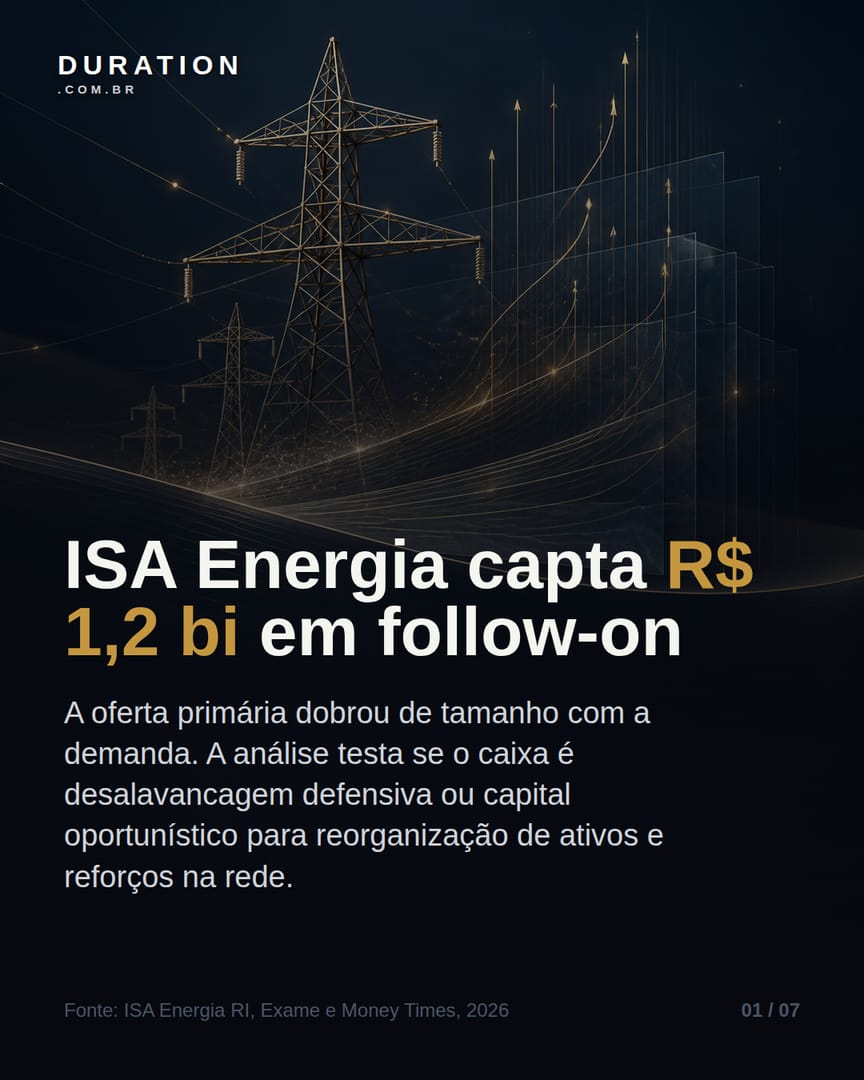 Slide 1 de 7: ISA Energia capta R$ 1,2 bi em follow-on
